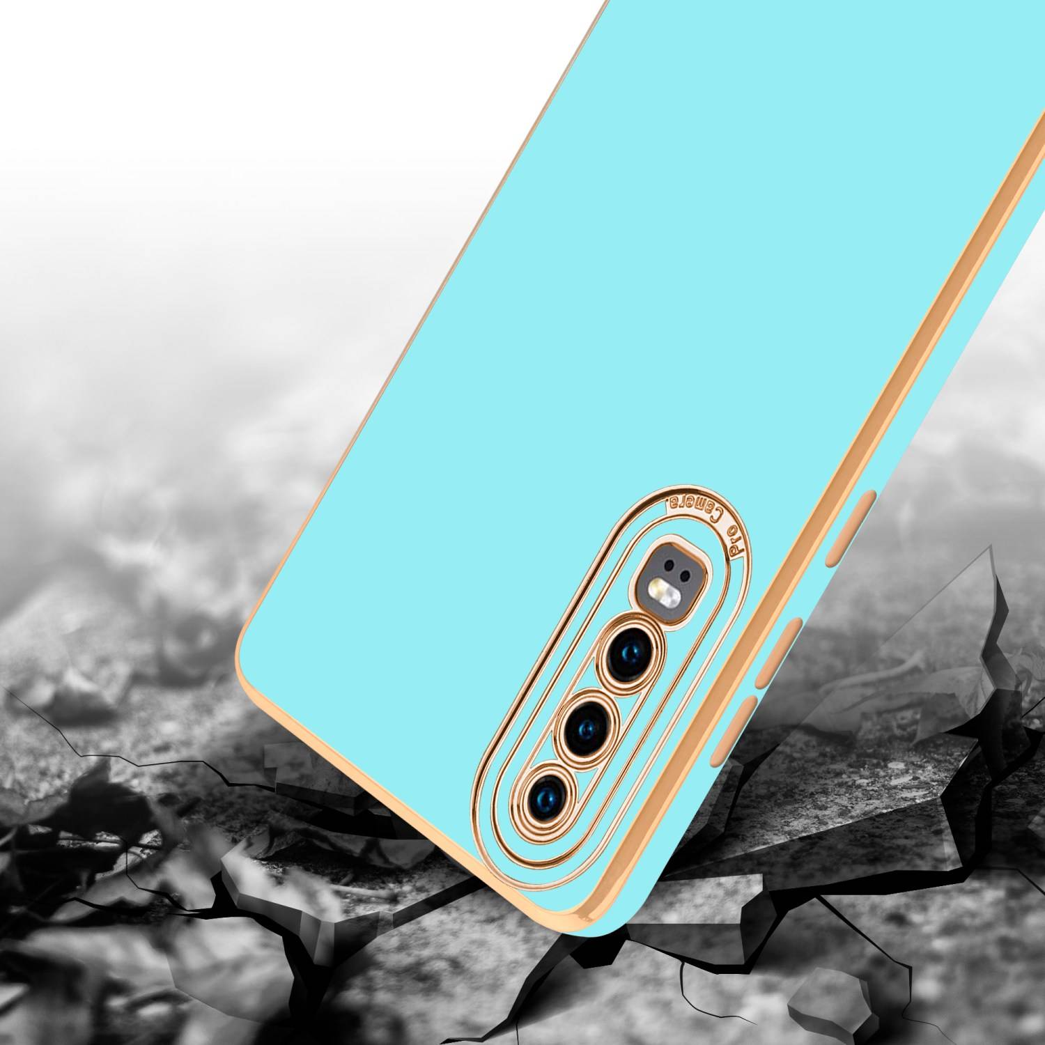 Cadorabo Hülle für Huawei P30 Schutz Hülle in Türkis Etui Handyhülle Cover Case TPU Kameraschutz-4