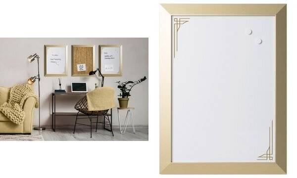 Bi-Office Design-Weißwandtafel Kamashi, 600 x 450 mm, gold (70030185)-0