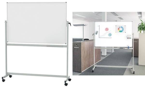 Maul Mobiles Whiteboard MAULstandard, Emaille (B x H) 120 cm x 90 cm Weiß emaillebeschichtet Drehbar, Beide Seiten nutzb-3