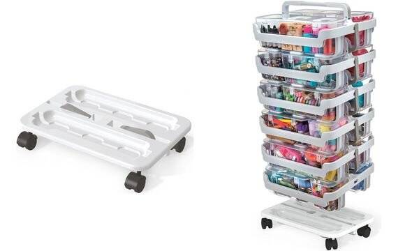deflecto Caddy-Rollwagen "Stack 'N' Go", weiß (70003053)