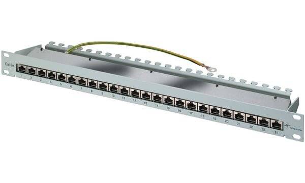 Telegärtner J02023B0017 24 Port Netzwerk-Patchpanel 483 mm (19") CAT 5e 1 HE Grau Bestückt-2