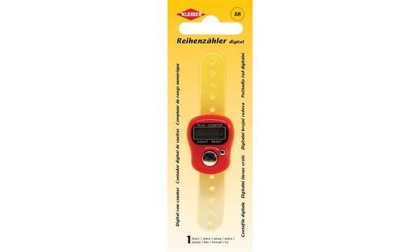 KLEIBER Digitaler Reihenzähler für Strickarbeiten, rot (53500312)