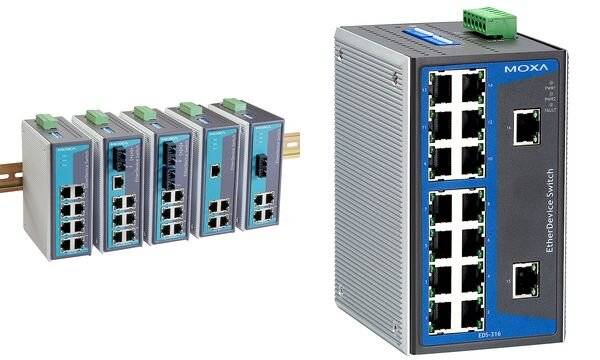MOXA Unmanaged Industrial Ethernet PoE Switch, 16 Port (19006095)