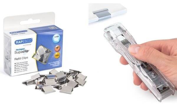 RAPESCO Dokumentenclips Supaclip 60, Edelstahl, 100 Stück-1