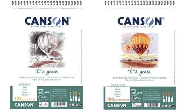 CANSON Zeichenpapier-Spiralblock C à grain, A5, 125 g/qm (5297872)-2