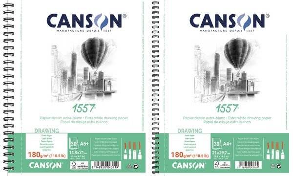 CANSON Zeichenpapierblock 1557, DIN A5+, 180 g/qm, 30 Blatt-1