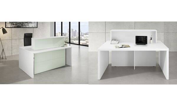 Kompakt-Theke Verona Glasfront BxTxH 170x100x112cm weiß-2