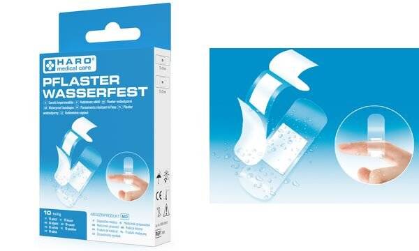 HARO Pflaster-Strips wasserfest, transparent, 10er Pack-1
