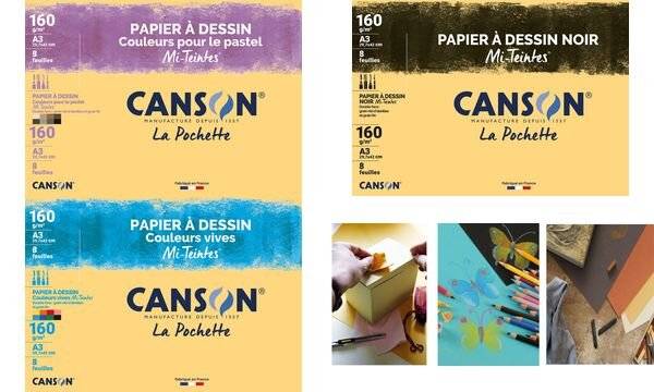 CANSON Zeichenpapier Mi-Teintes, DIN A3, schwarz (5017519)-2