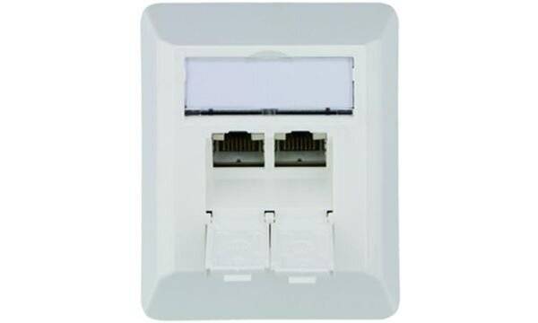 Telegärtner Anschlussdose AMJ45 Kat.6A (tief), 2 x RJ45 (11200801)-2