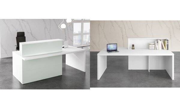 Kompakt-Theke Verona Glasfront BxTxH 220x100x112cm weiß-2