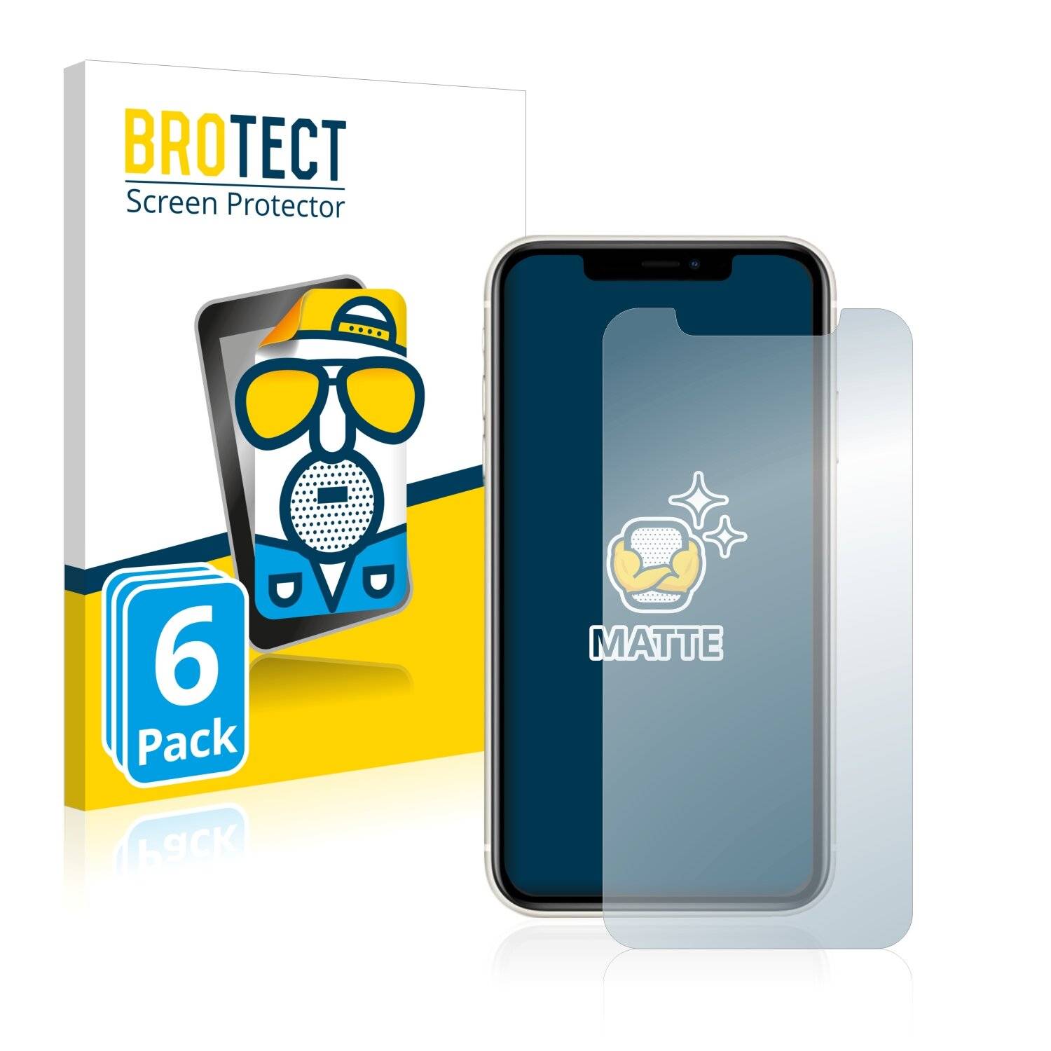6x BROTECT Matte Displayschutzfolie für Apple iPhone 11 - Entspiegelt,-0