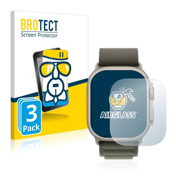 3x BROTECT AirGlass Schutzglas Folie für Apple Watch Ultra (49