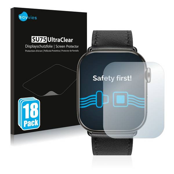 18x Savvies SU75 Displayschutzfolie für Apple Watch Hermès (41