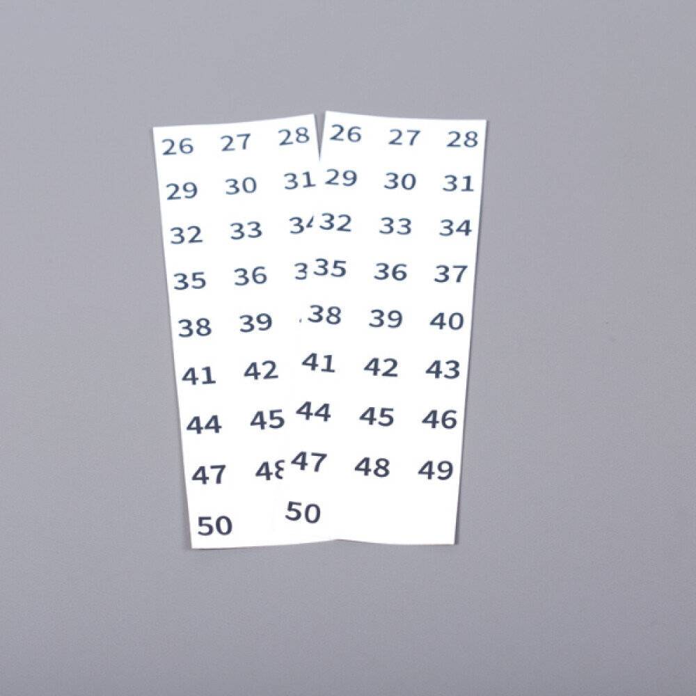 Aufklebernummern für ESD-Kunststoffschale 2x 26-50-0