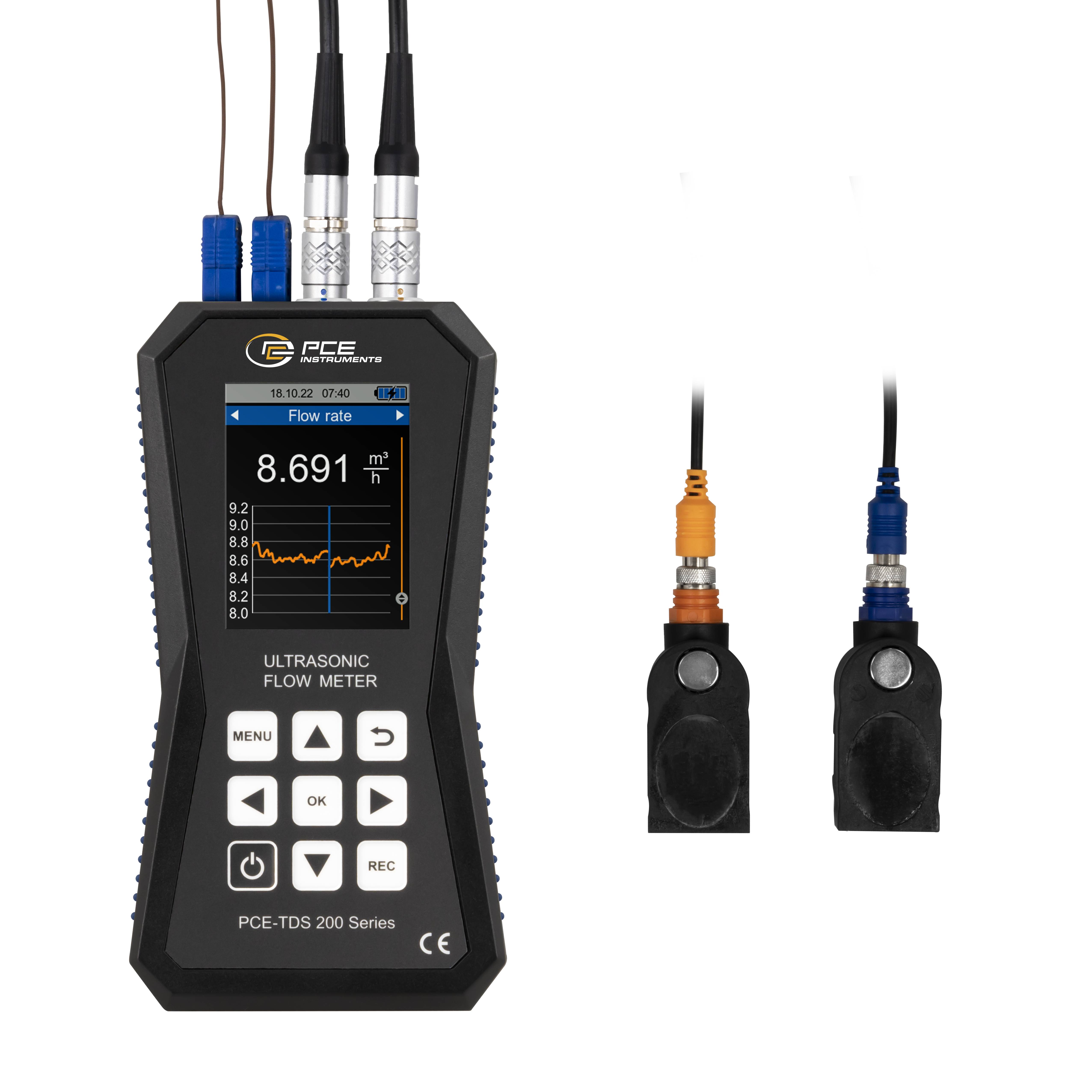 PCE Instruments Ultraschall-Durchflussmessgerät PCE-TDS 200+ M |Sensoren für Rohr Ø 50-700 mm |Wärmemengenmessung-1