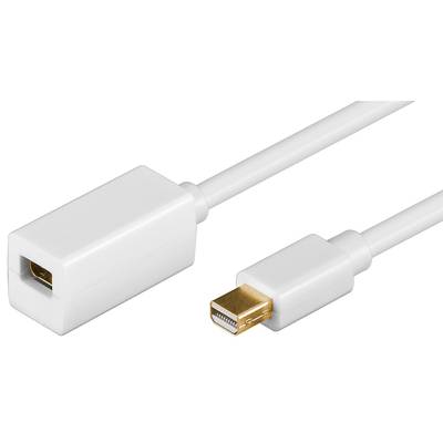 Goobay 52854 Mini DisplayPort 1.2 Verlängerungskabel 4K @ 60Hz DP Stecker auf Buchse Verlängerung Monitorkabel Weiß 1m