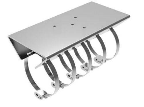 Hikvision DS-1214-ZJ(FH)-P Horizontale Masthalterung aus Stahl (Montageplatte) und Edelstahl (Klemme)-0