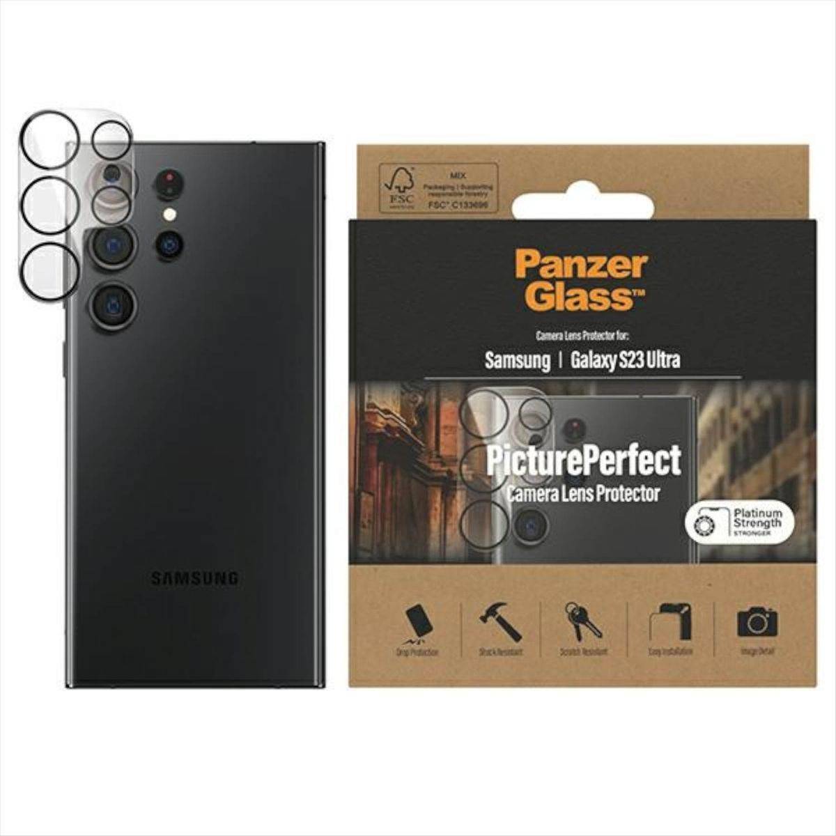 Für Samsung Galaxy S23 Ultra Back Kamera Schutz Hart Glas Cover Transparent-0