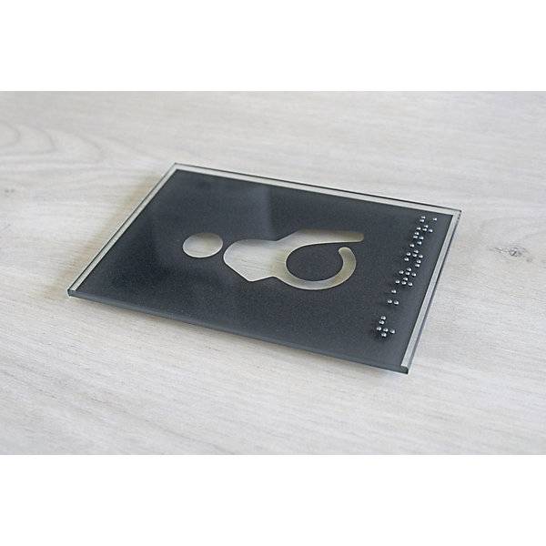 Türschild Piktogramm WC Braille HxB 148 x 105 mm selbstklebend barrierefrei. Moedel GmbH |