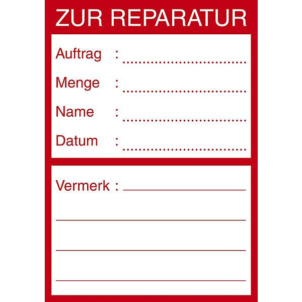 Qualitätskennzeichen Folie LxH 62 x 88 mm VE 10 Stk Zur Reparatur. H. Marahrens Sicherheits- | Industrie- u.-0