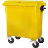 Müllcontainer aus Kunststoff DIN EN 840 Volumen 660 l BxHxT 1360 x 1235 x 765 mm gelb. SSI Schäfer Plastics