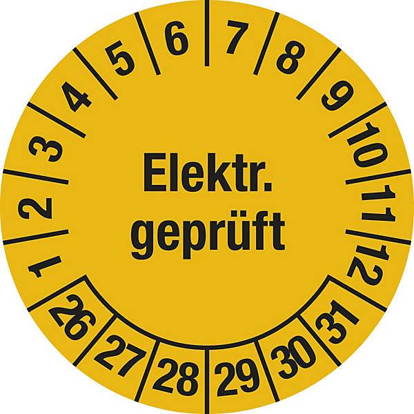 Elektr. geprüft Dokumentenfolie Ø 25 mm VE 10 Stk 26 - 31 gelb. H. Marahrens Sicherheits- | Industrie- u.-0