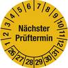 Mehrjahresplakette Nächster Prüftermin Dokumentenfolie Ø 20 mm 26 - 31 gelb. H. Marahrens Sicherheits- |