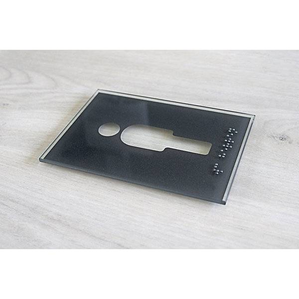Türschild Piktogramm WC Braille HxB 148 x 105 mm selbstklebend Herren. Moedel GmbH | Schilderfabrikation