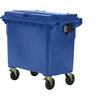 Müllcontainer aus Kunststoff DIN EN 840 Volumen 660 l BxHxT 1360 x 1235 x 765 mm blau. SSI Schäfer Plastics