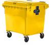 Müllcontainer aus Kunststoff DIN EN 840 Volumen 1100 l BxHxT 1370 x 1470 x 1115 mm gelb. SSI Schäfer Plastics
