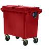 Müllcontainer aus Kunststoff DIN EN 840 Volumen 660 l BxHxT 1360 x 1235 x 765 mm rot. SSI Schäfer Plastics