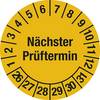 Nächster Prüftermin Mehrjahreszahlen Dokumentenfolie Ø 25 mm VE 10 Stk 26 - 31 gelb. H. Marahrens