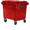 Müllcontainer aus Kunststoff DIN EN 840 Volumen 1100 l BxHxT 1370 x 1470 x 1115 mm rot. SSI Schäfer Plastics