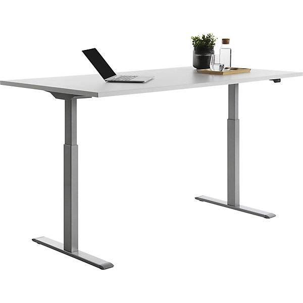 Schreibtisch elektrisch höhenverstellbar gerade BxT 1800 x 800 mm lichtgrau/grau. Topstar GmbH 67846749-2