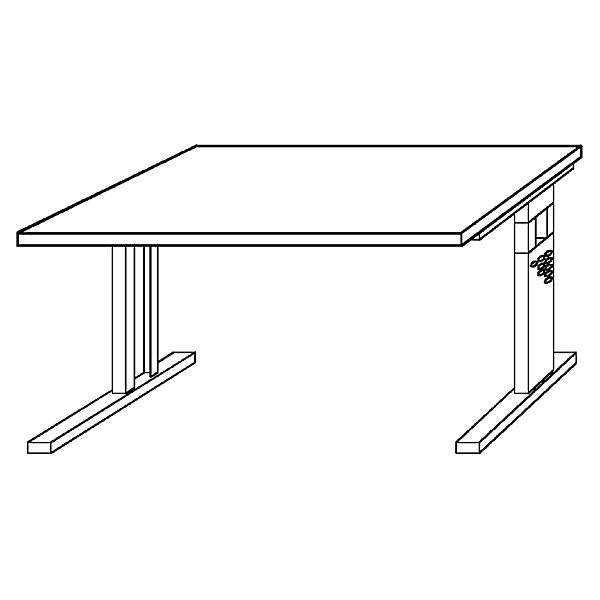 Schreibtisch mit C-Fußgestell höhenverstellbar 680 - 760 mm Tiefe 800 mm Breite 1200 mm Buche-Dekor.-4