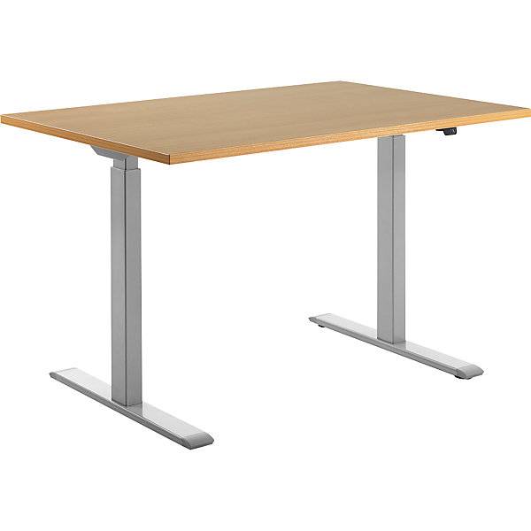 Schreibtisch elektrisch höhenverstellbar gerade BxT 1200 x 800 mm Buche/grau. Topstar GmbH 67846349-0