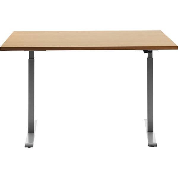 Schreibtisch elektrisch höhenverstellbar gerade BxT 1200 x 800 mm Buche/grau. Topstar GmbH 67846349-1
