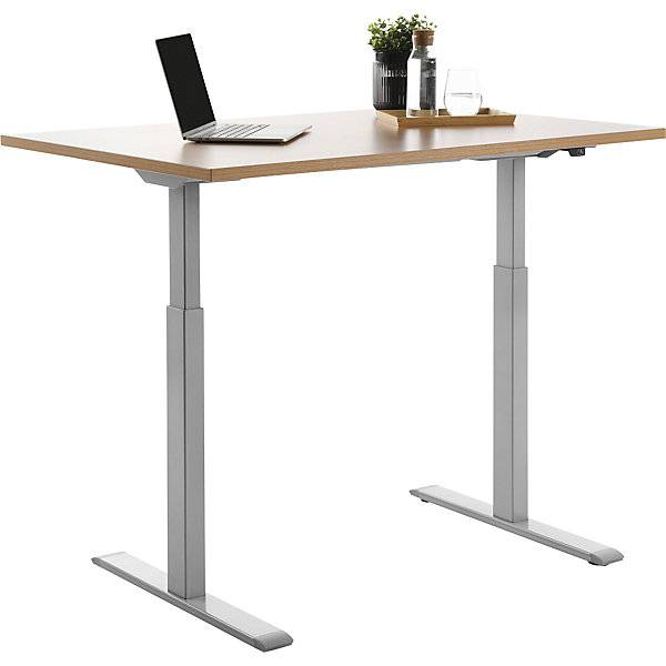 Schreibtisch elektrisch höhenverstellbar gerade BxT 1200 x 800 mm Buche/grau. Topstar GmbH 67846349-2
