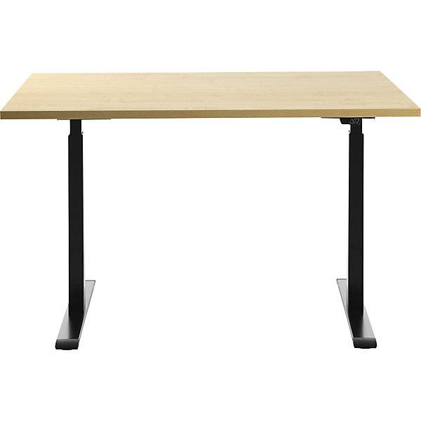 Schreibtisch elektrisch höhenverstellbar gerade BxT 1200 x 800 mm Ahorn/schwarz. Topstar GmbH 67847149-1