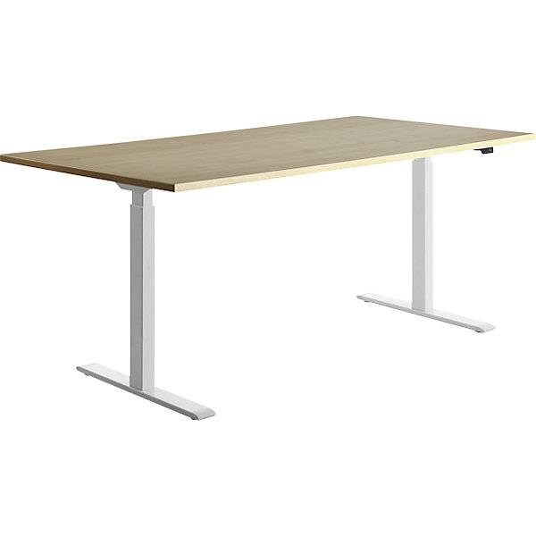 Schreibtisch elektrisch höhenverstellbar gerade BxT 1800 x 800 mm Ahorn/weiß. Topstar GmbH 67845949-0