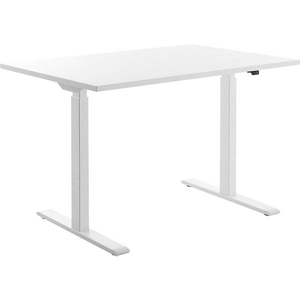 Schreibtisch elektrisch höhenverstellbar gerade BxT 1200 x 800 mm weiß/weiß. Topstar GmbH 67843149