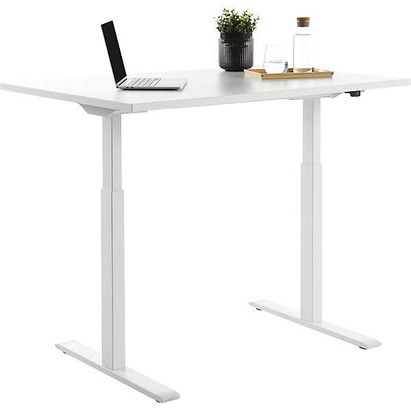 Schreibtisch elektrisch höhenverstellbar gerade BxT 1200 x 800 mm weiß/weiß. Topstar GmbH 67843149-3
