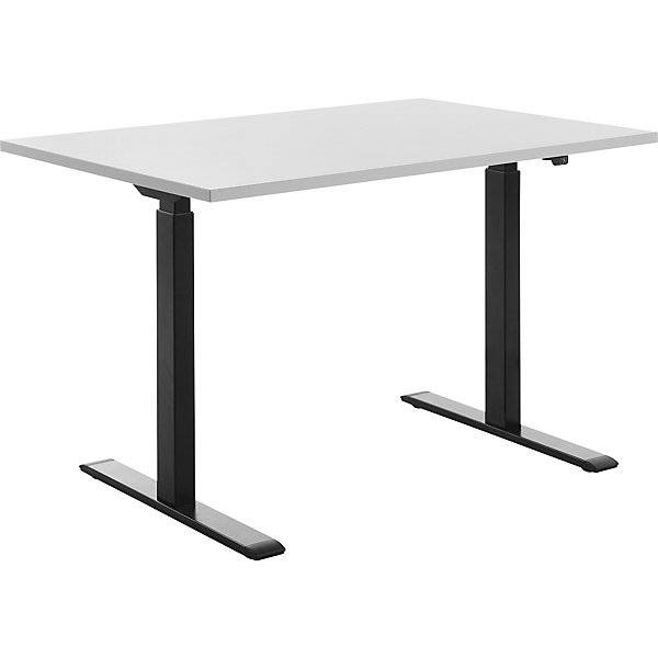 Schreibtisch elektrisch höhenverstellbar gerade BxT 1200 x 800 mm lichtgrau/schwarz. Topstar GmbH 67847049-0