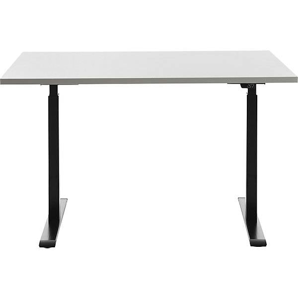 Schreibtisch elektrisch höhenverstellbar gerade BxT 1200 x 800 mm lichtgrau/schwarz. Topstar GmbH 67847049-1