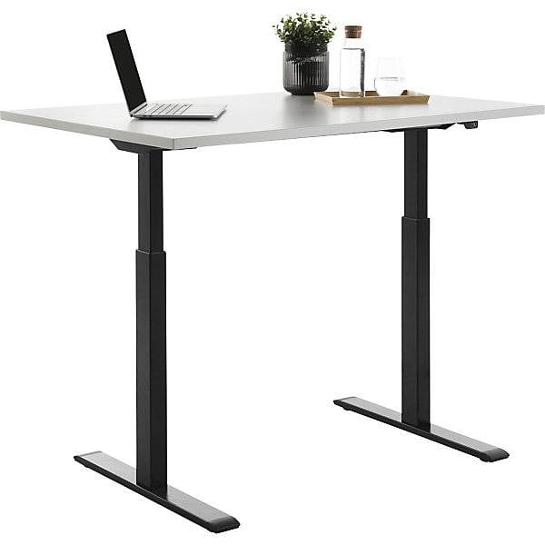 Schreibtisch elektrisch höhenverstellbar gerade BxT 1200 x 800 mm lichtgrau/schwarz. Topstar GmbH 67847049-2