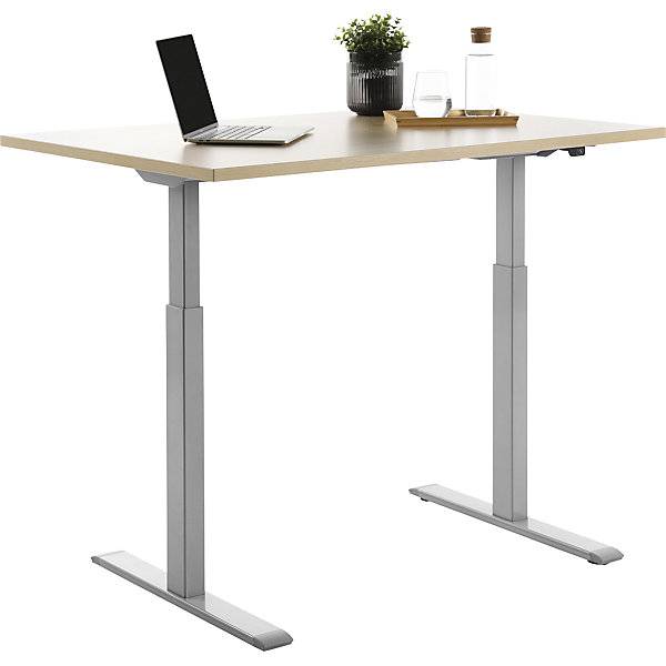 Schreibtisch elektrisch höhenverstellbar gerade BxT 1200 x 800 mm Ahorn/grau. Topstar GmbH 67846249-1