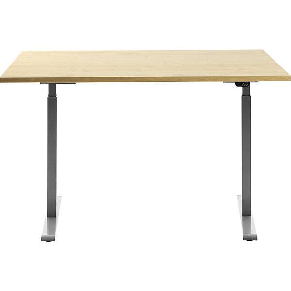 Schreibtisch elektrisch höhenverstellbar gerade BxT 1200 x 800 mm Ahorn/grau. Topstar GmbH 67846249-3