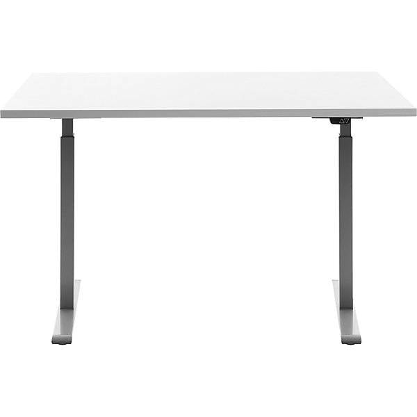 Schreibtisch elektrisch höhenverstellbar gerade BxT 1200 x 800 mm weiß/grau. Topstar GmbH 67843749-2