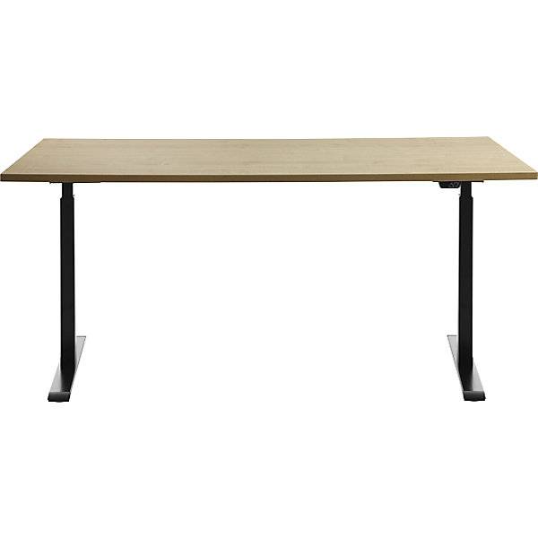 Schreibtisch elektrisch höhenverstellbar gerade BxT 1600 x 800 mm Ahorn/schwarz. Topstar GmbH 67847449-1